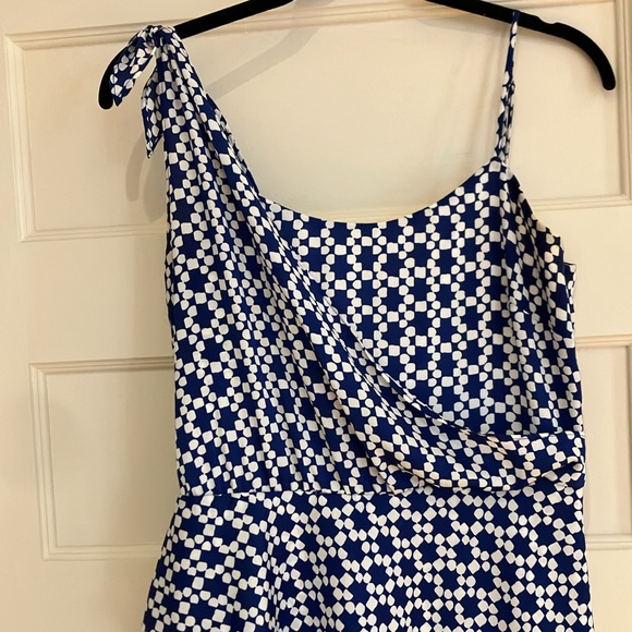 Blue and white banana republic faux one-shoulder dress - Picture 2 of 3